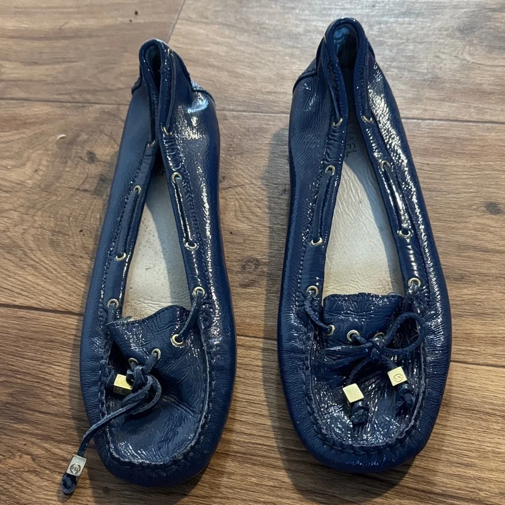 Michael Kors Shiny Navy Loafers